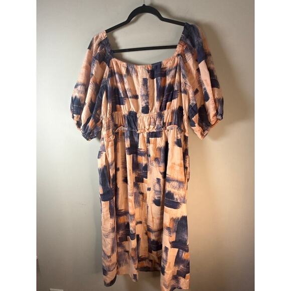 Universal Thread Smocked Dress Size XXL Puff Sleeve Boho look with pockets - Picture 5 of 8